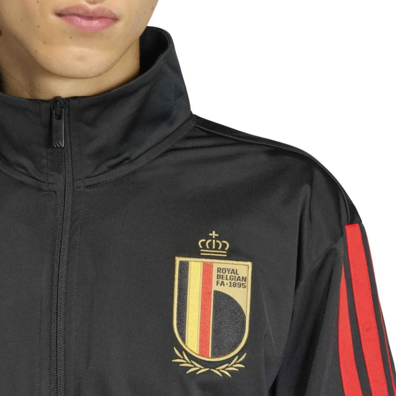 adidas België DNA Trainingspak Full-Zip 2026-2028 Zwart Rood