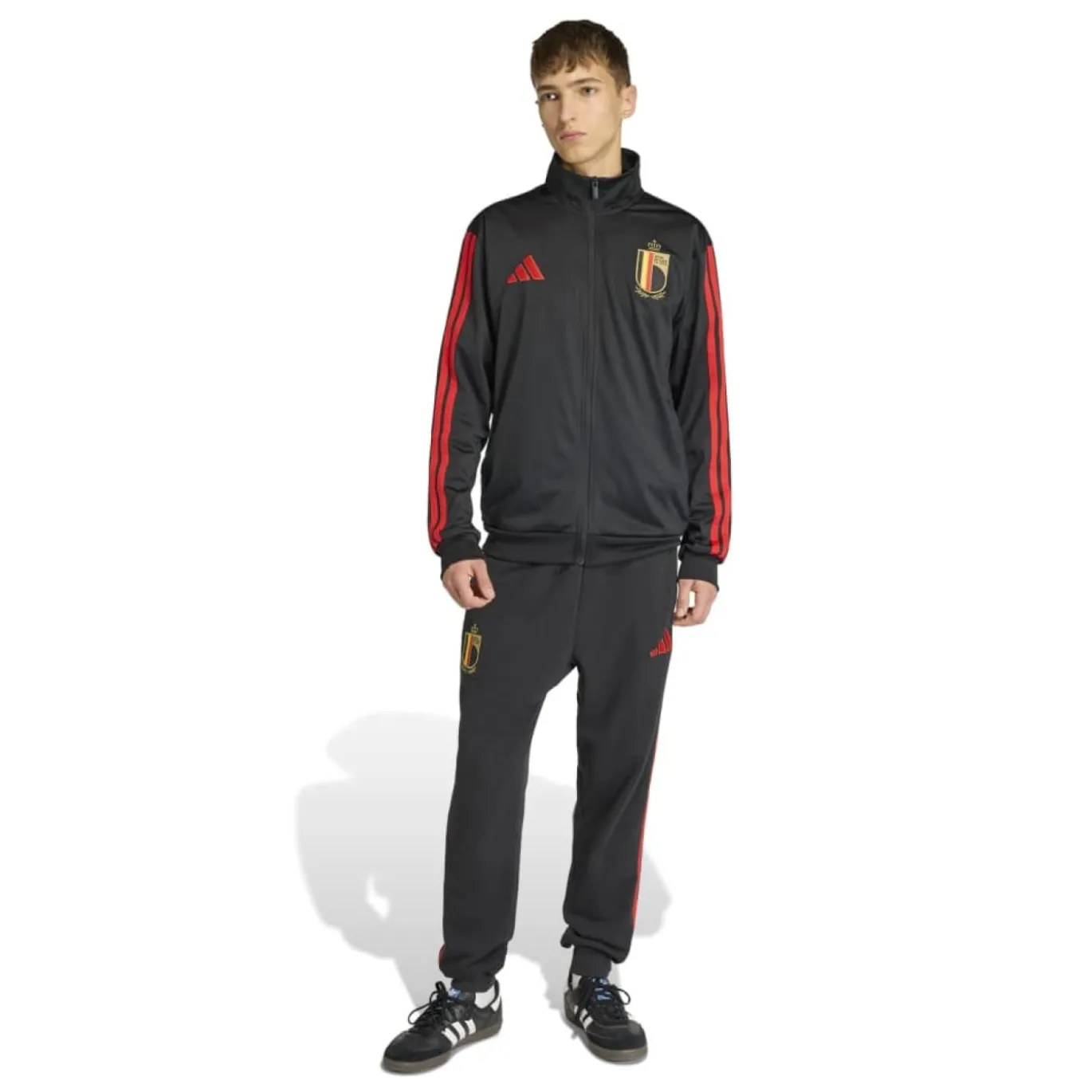 adidas België DNA Trainingspak Full-Zip 2026-2028 Zwart Rood