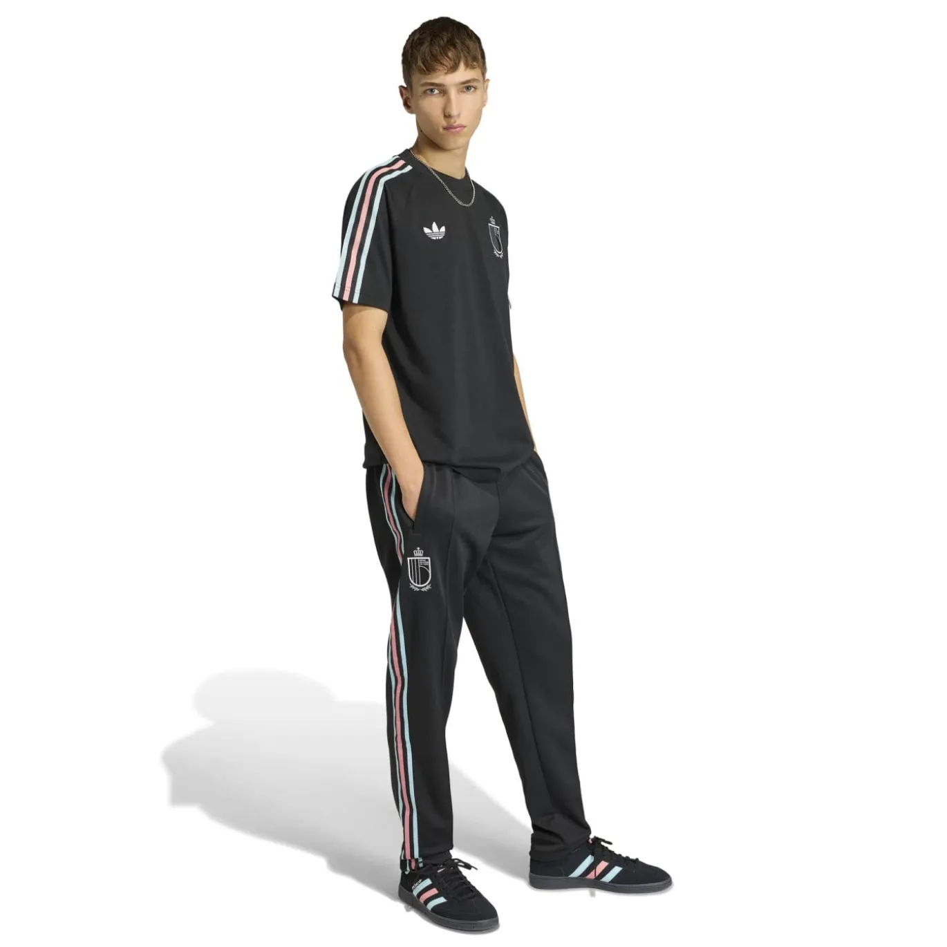 adidas België Originals Trainingsbroek Zwart Lichtblauw Roze