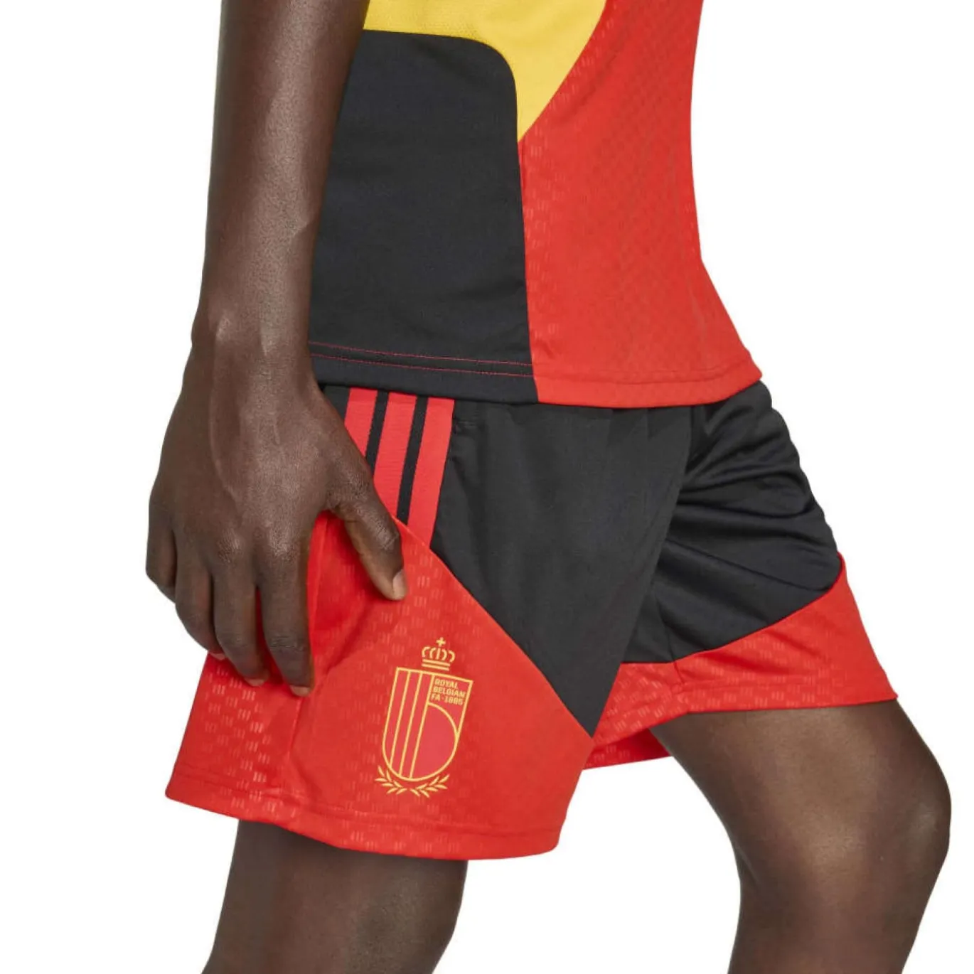 adidas België Trainingsbroekje 2026-2028 Zwart Geel Rood