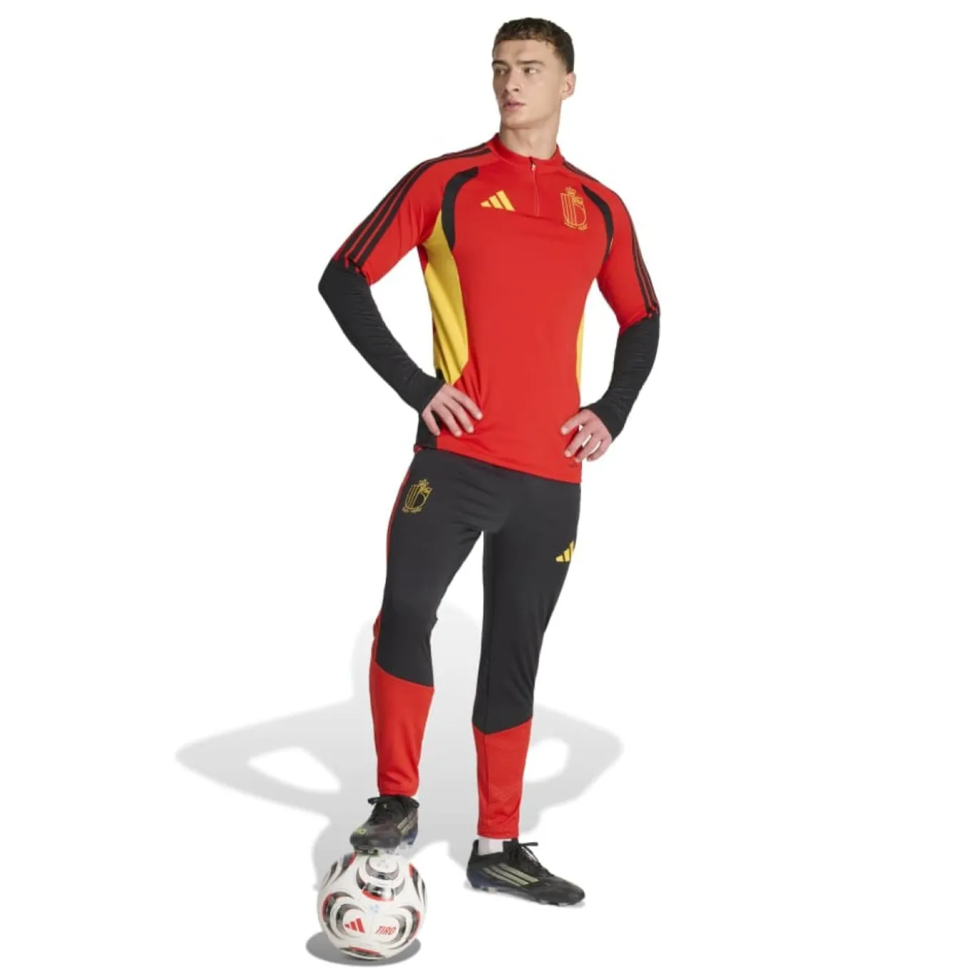 adidas België Trainingsbroek 2026-2028 Zwart Geel Rood