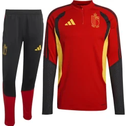 adidas België Trainingspak 1/4-Zip 2026-2028 Kids Rood Zwart Geel