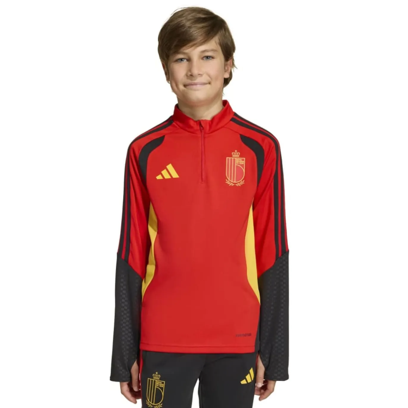 adidas België Trainingspak 1/4-Zip 2026-2028 Kids Rood Zwart Geel
