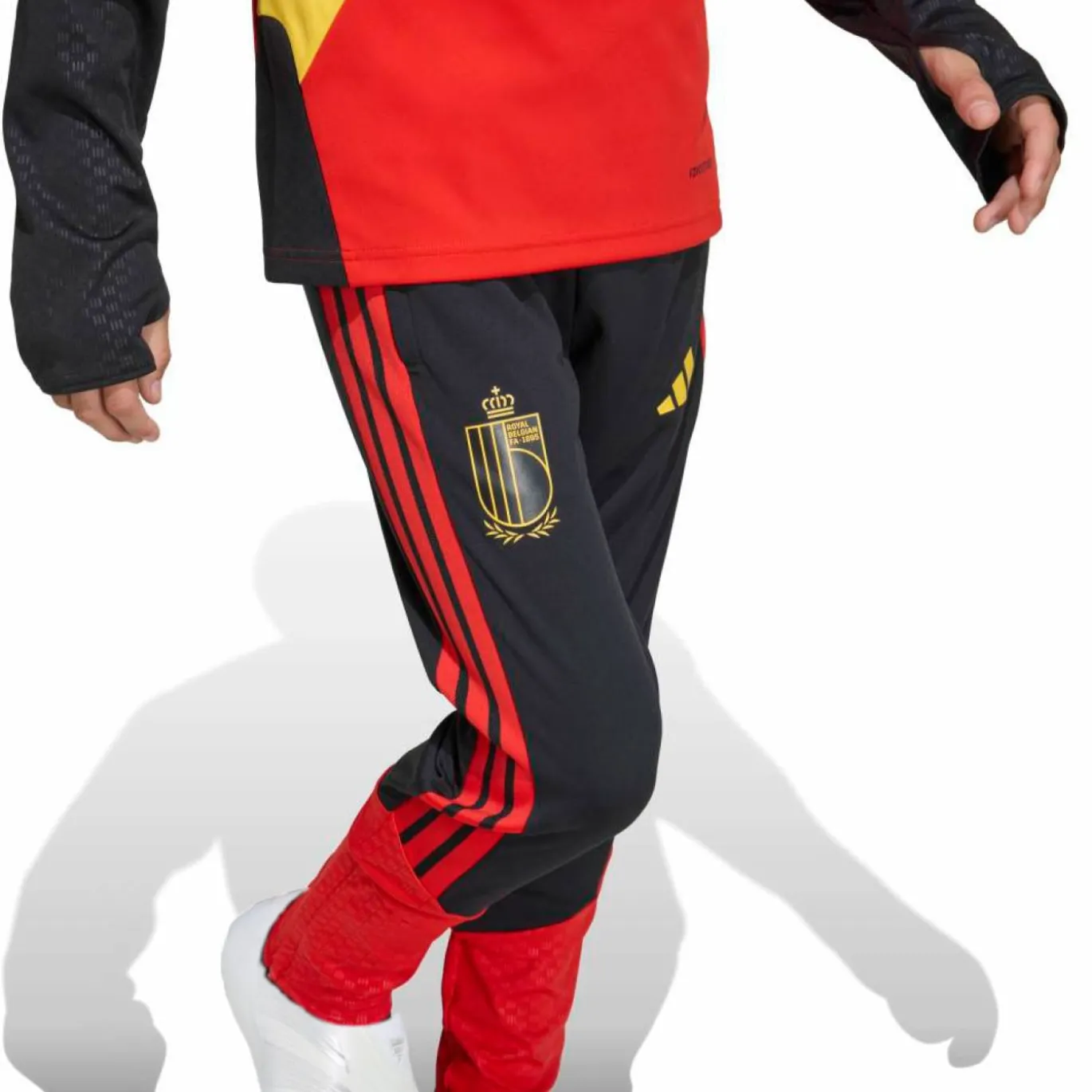 adidas België Trainingspak 1/4-Zip 2026-2028 Kids Rood Zwart Geel