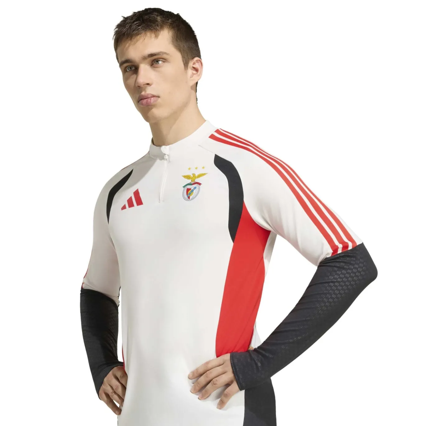 adidas Benfica Trainingstrui 1/4-Zip 2026-2027 Wit Zwart Rood