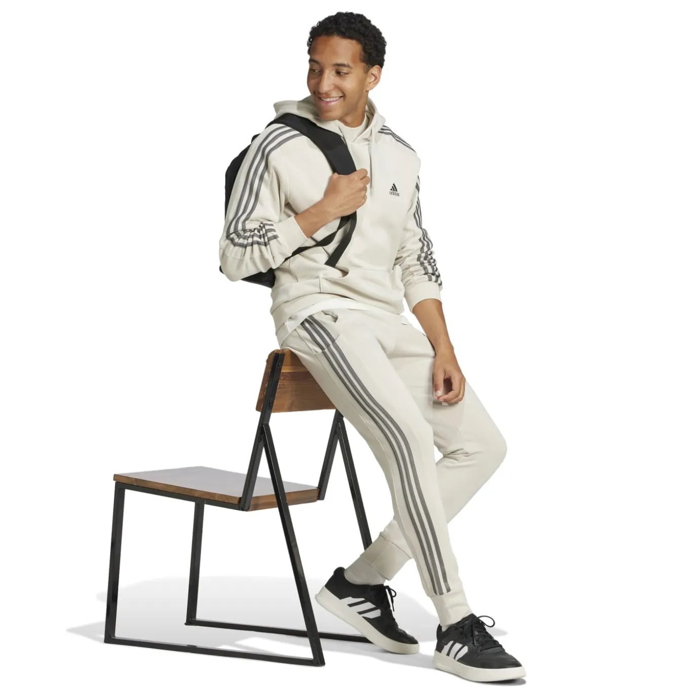 adidas City Escape Fleece Hoodie Beige Donkergrijs