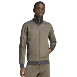 adidas Classic Trainingsjack Donkerbruin Donkergrijs