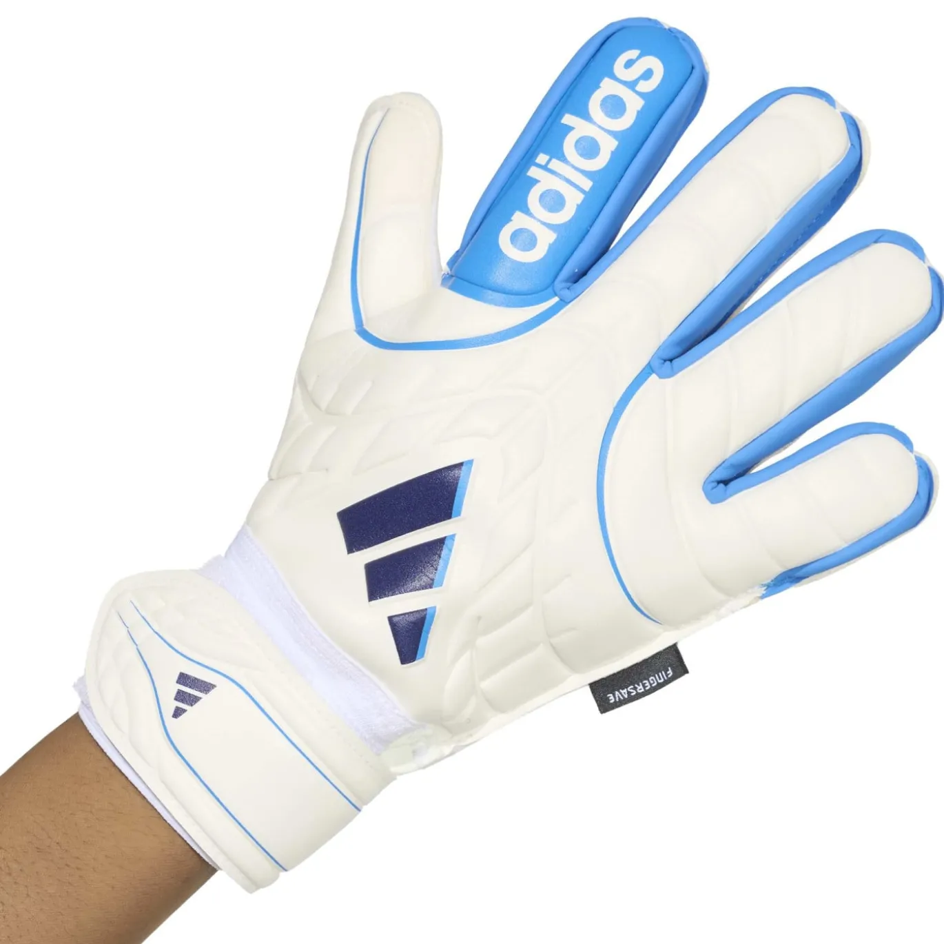 adidas Copa Match Fingersave Keepershandschoenen Kids Wit Blauw Donkerblauw