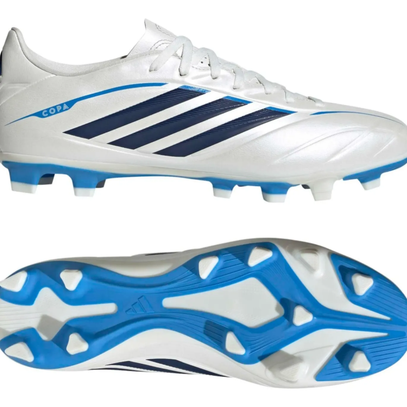 adidas Copa Pure IV Club Gras / Kunstgras Voetbalschoenen (MG) Wit Blauw Donkerblauw