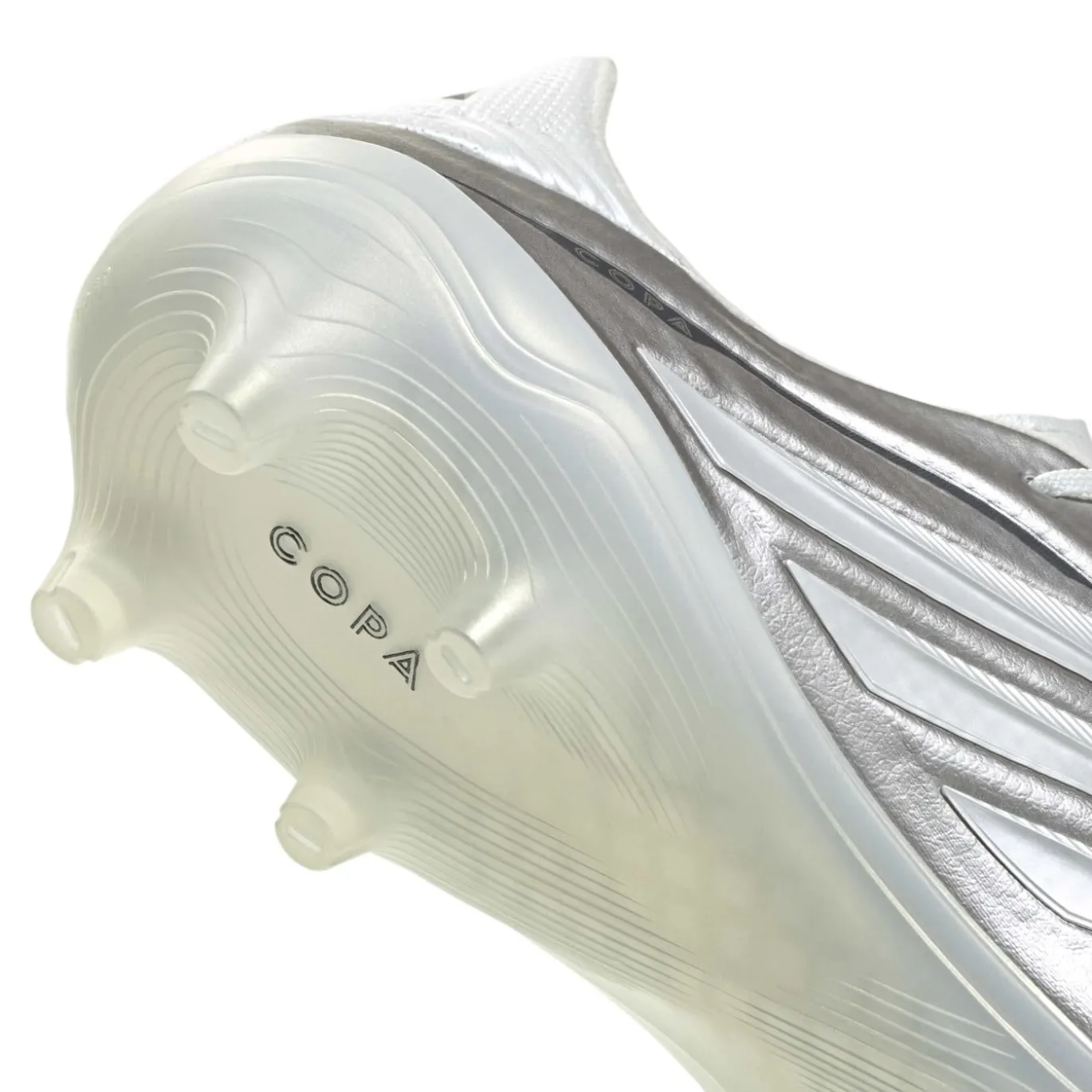 adidas Copa Pure IV Elite Gras Voetbalschoenen (FG) Zilver Wit Donkergrijs
