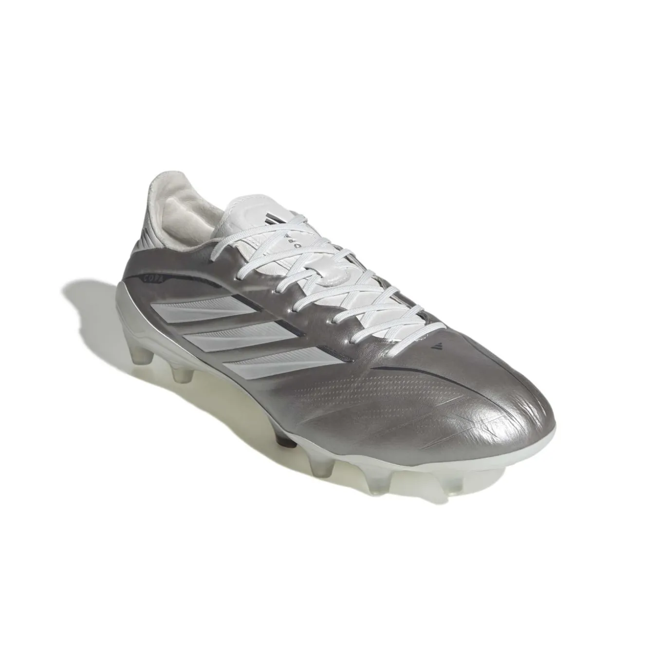 adidas Copa Pure IV Elite Gras Voetbalschoenen (FG) Zilver Wit Donkergrijs
