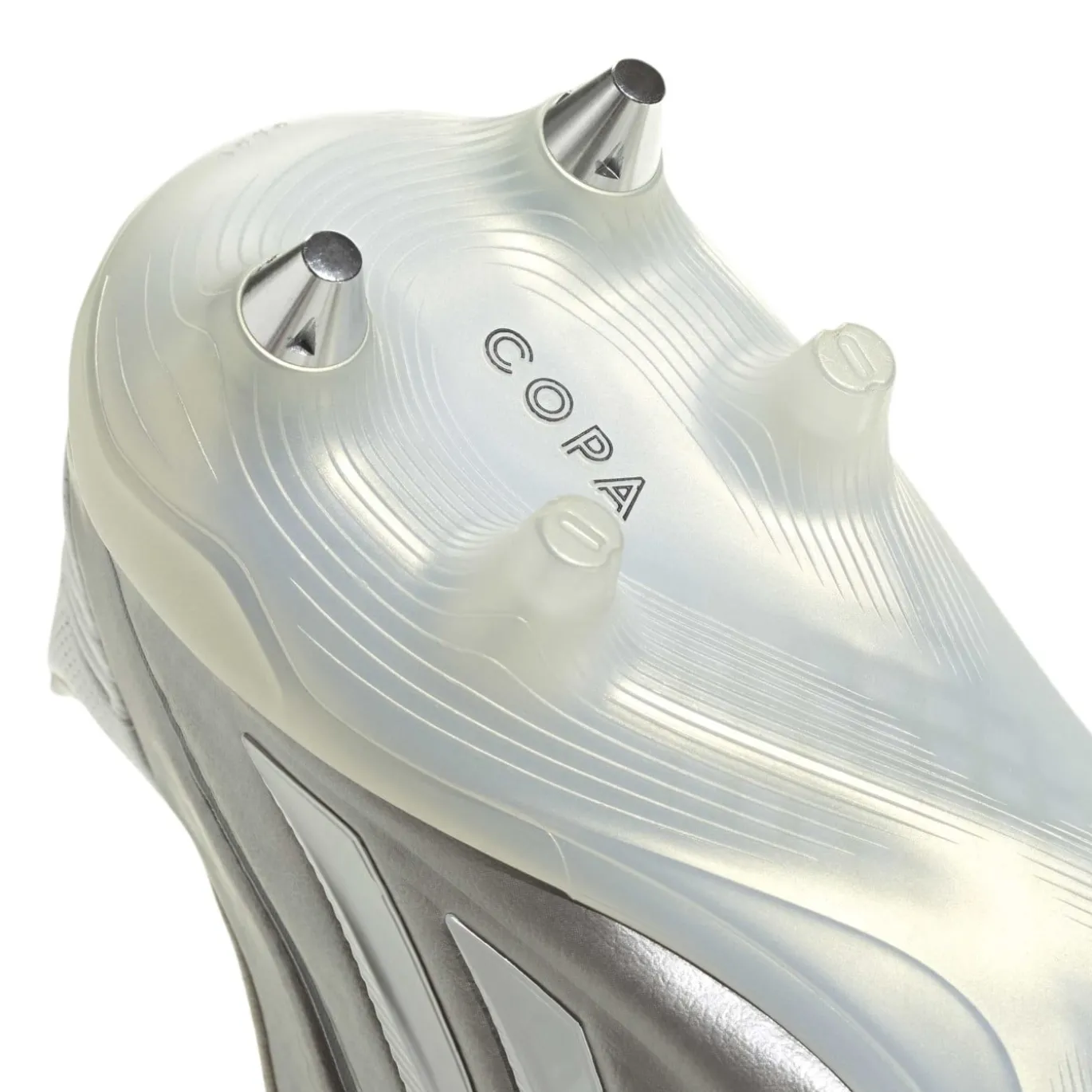 adidas Copa Pure IV Elite IJzeren-Nop Voetbalschoenen (SG) Zilver Wit Donkergrijs