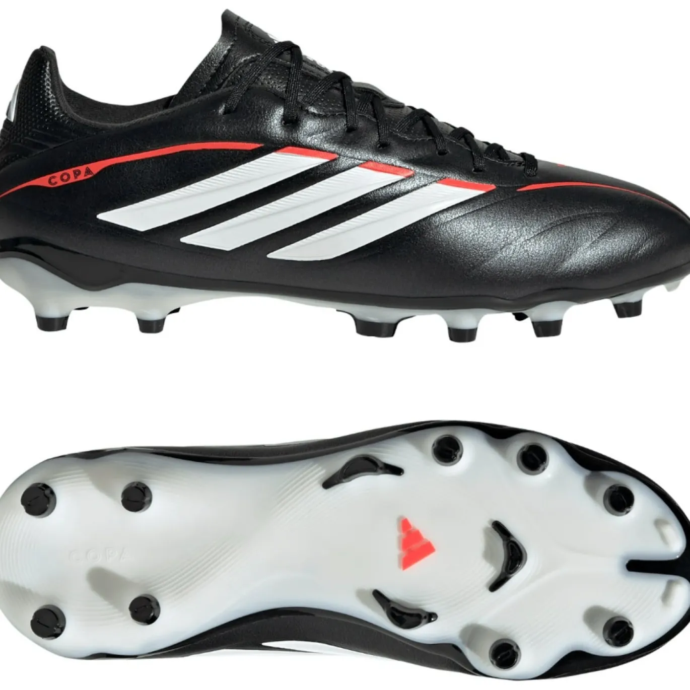 adidas Copa Pure IV League Gras Voetbalschoenen (FG) Kids Zwart Wit Rood
