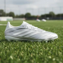 adidas Copa Pure IV Pro Gras Voetbalschoenen (FG) Zilver Wit Donkergrijs