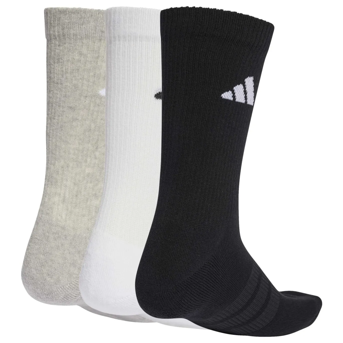 adidas Cushioned Sportswear Crew Sokken 3-Pack Grijs Wit Zwart