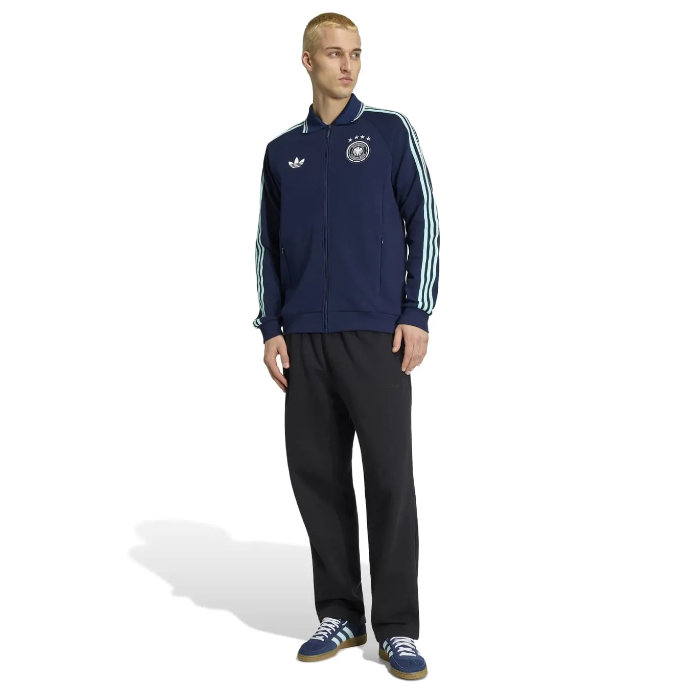 adidas Duitsland Originals Anthem Trainingsjack Donkerblauw Lichtblauw Wit