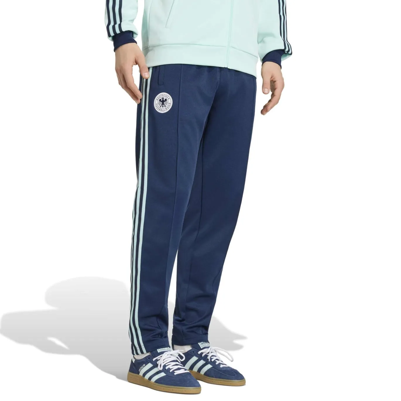 adidas Duitsland Originals Trainingsbroek Donkerblauw Lichtblauw Wit