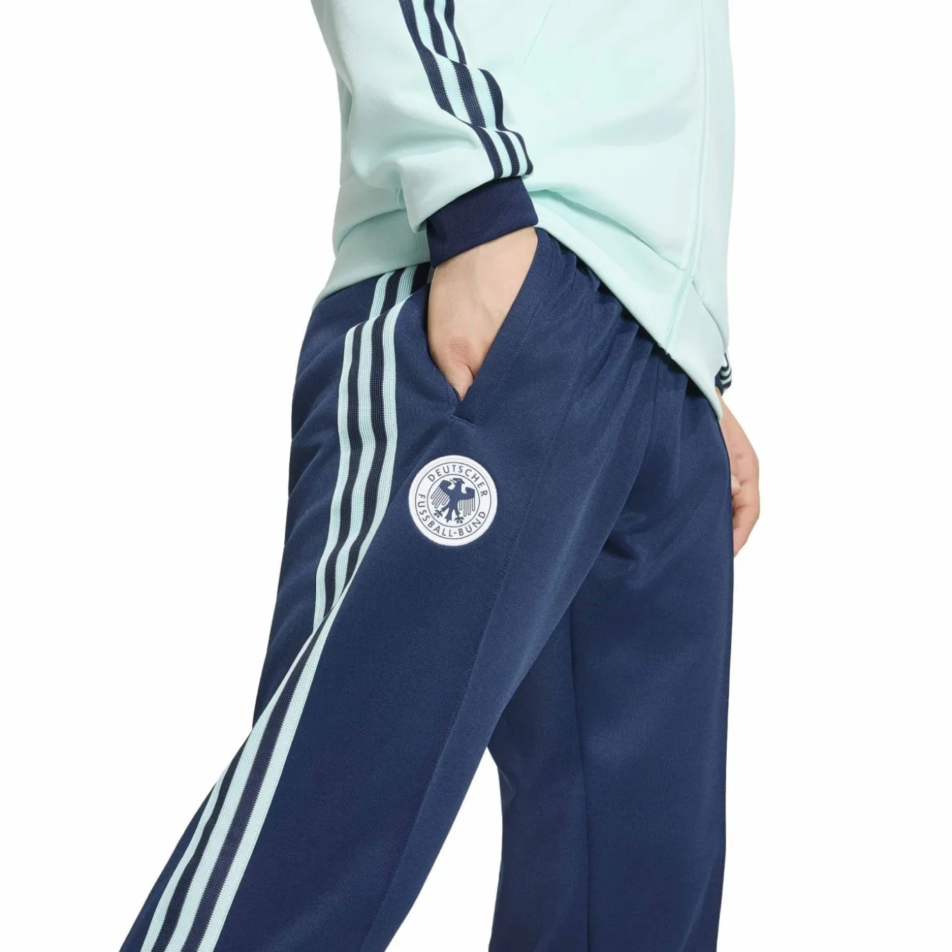 adidas Duitsland Originals Trainingsbroek Donkerblauw Lichtblauw Wit