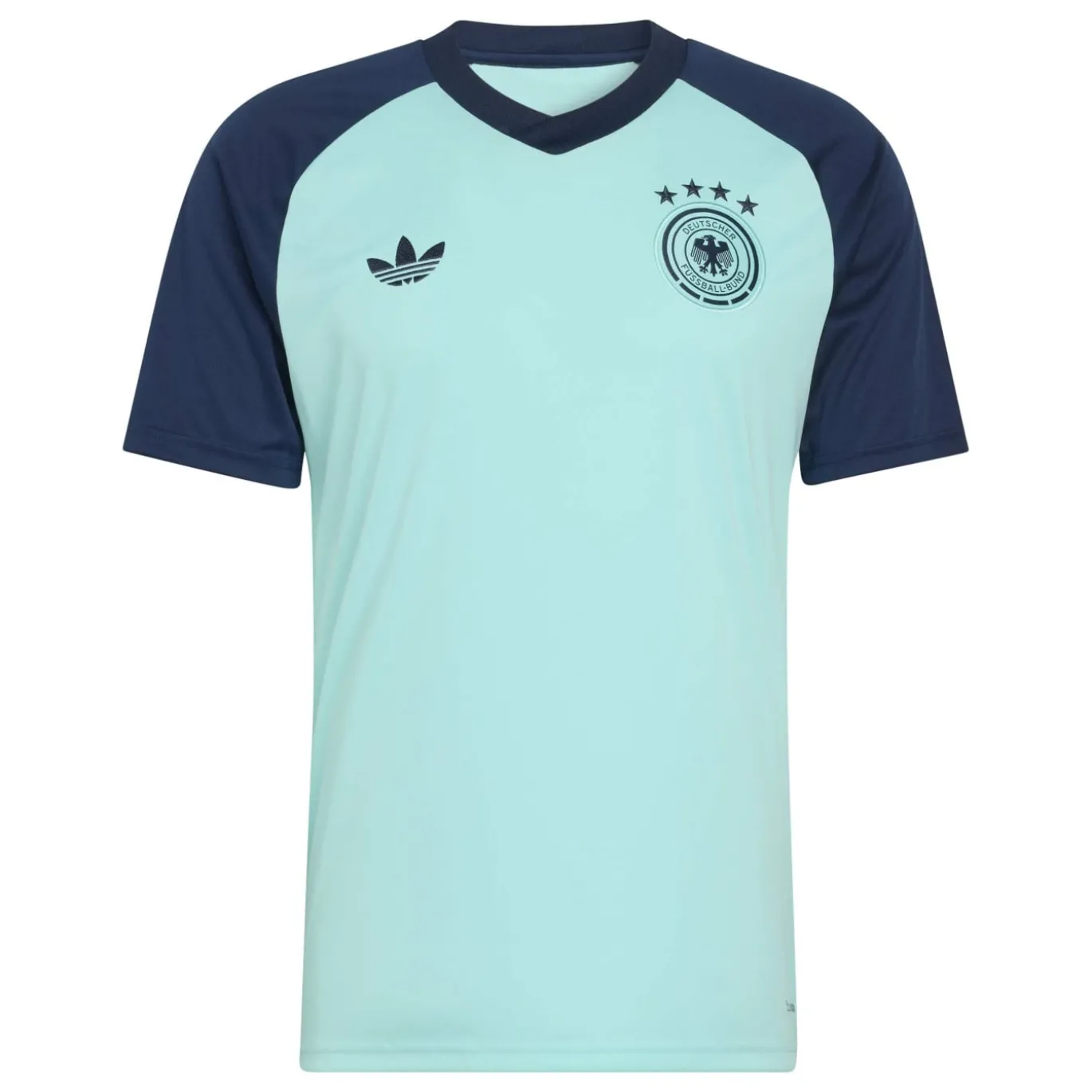 adidas Duitsland Pre-Match Trainingsshirt 2026-2028 Turquoise Donkerblauw