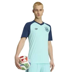 adidas Duitsland Pre-Match Trainingsshirt 2026-2028 Turquoise Donkerblauw