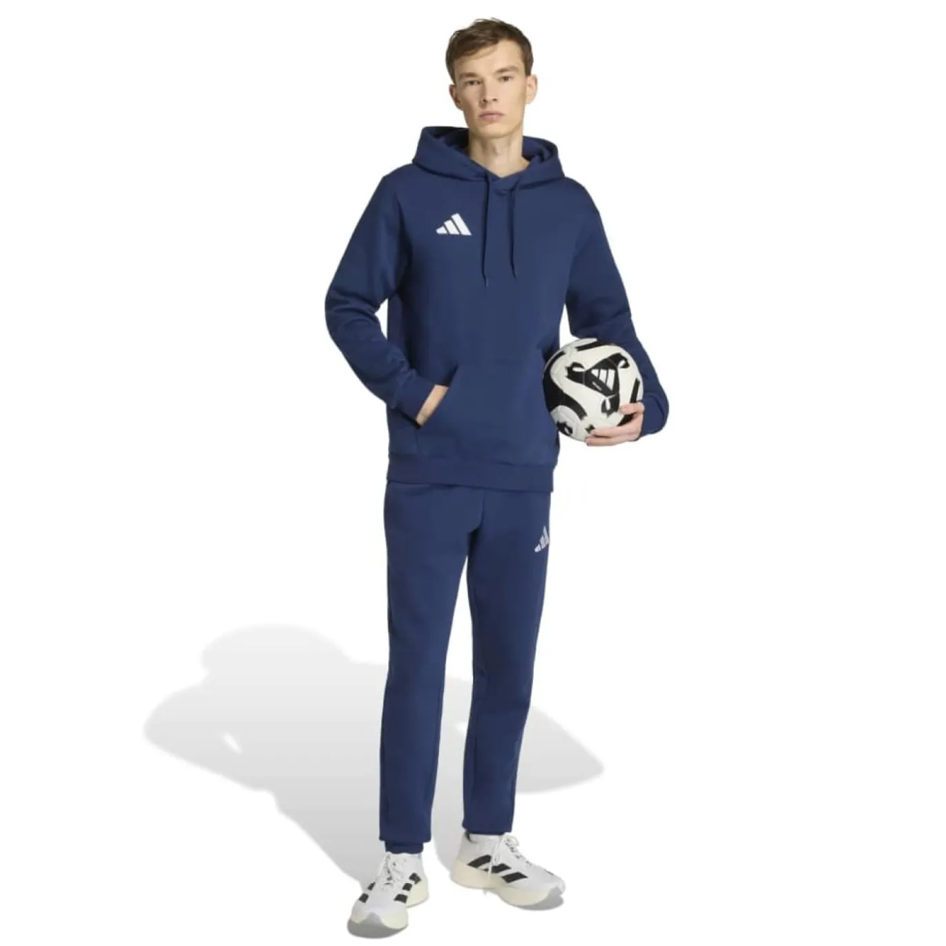 adidas Entrada 26 Hoodie Donkerblauw Wit