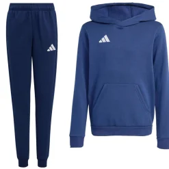 adidas Entrada 26 Hoodie Joggingpak Kids Donkerblauw Wit