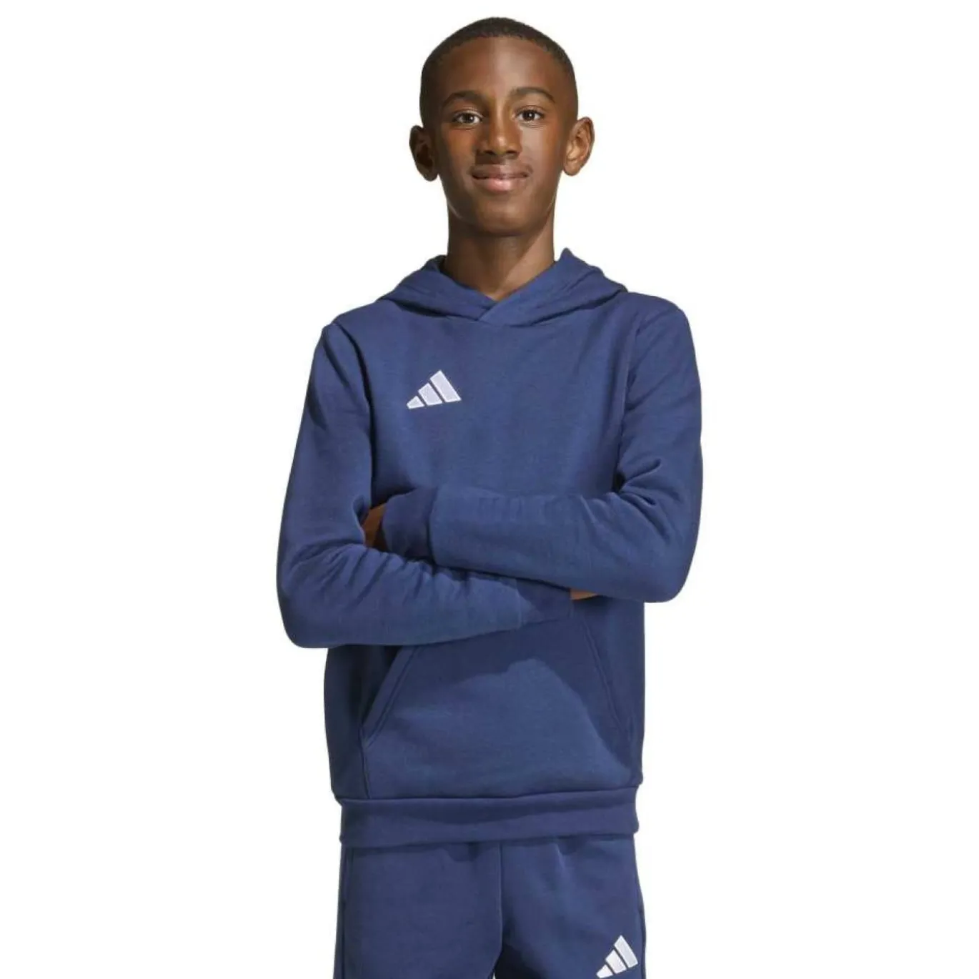 adidas Entrada 26 Hoodie Joggingpak Kids Donkerblauw Wit