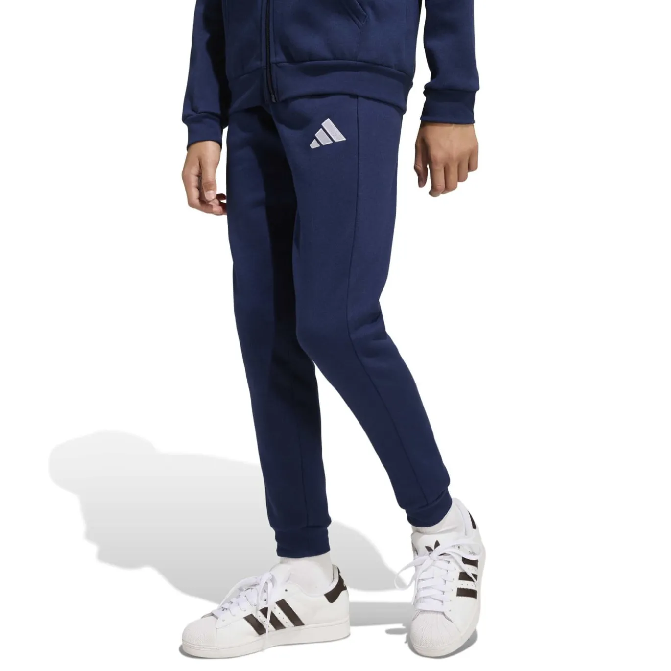 adidas Entrada 26 Hoodie Joggingpak Kids Donkerblauw Wit