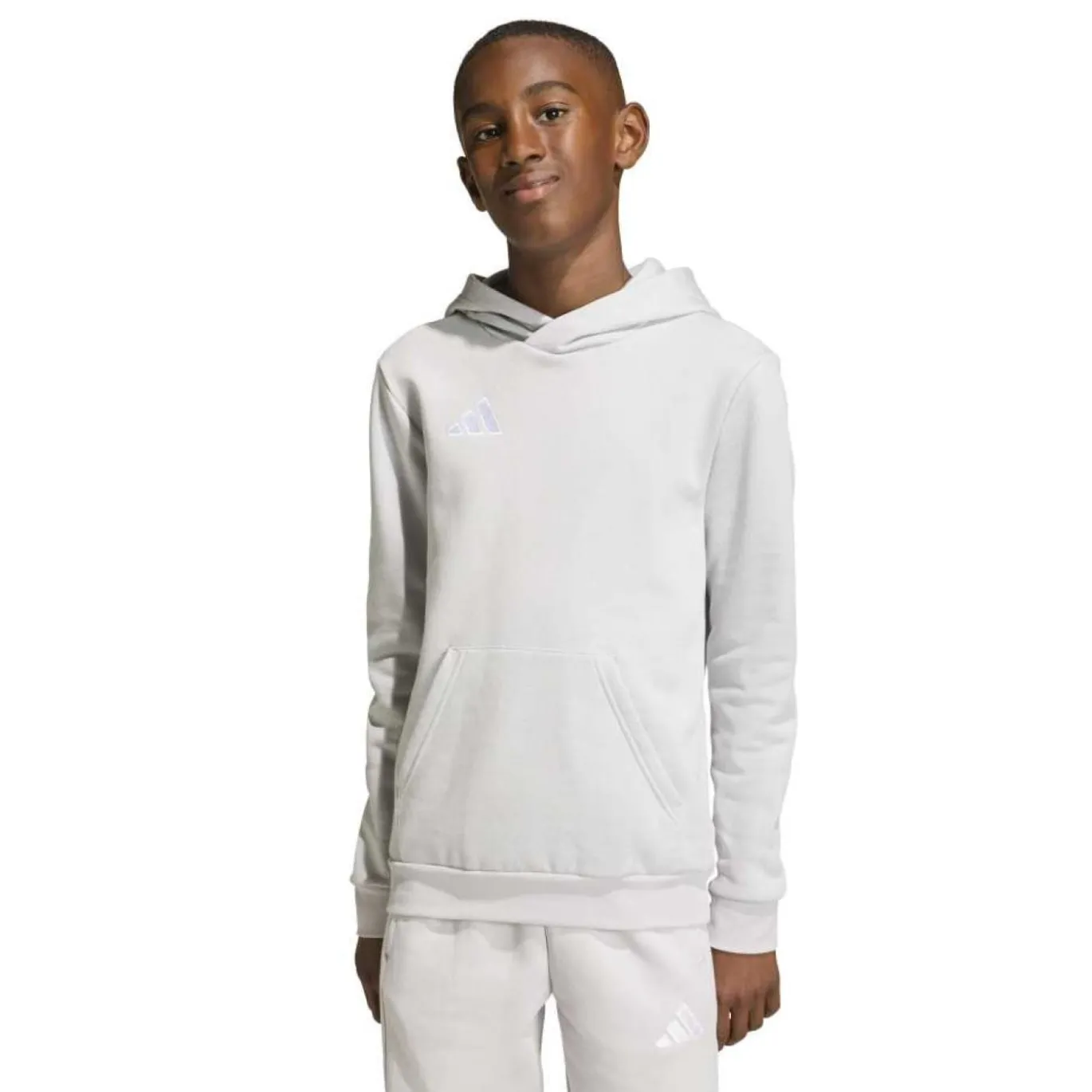 adidas Entrada 26 Hoodie Joggingpak Kids Grijs Wit