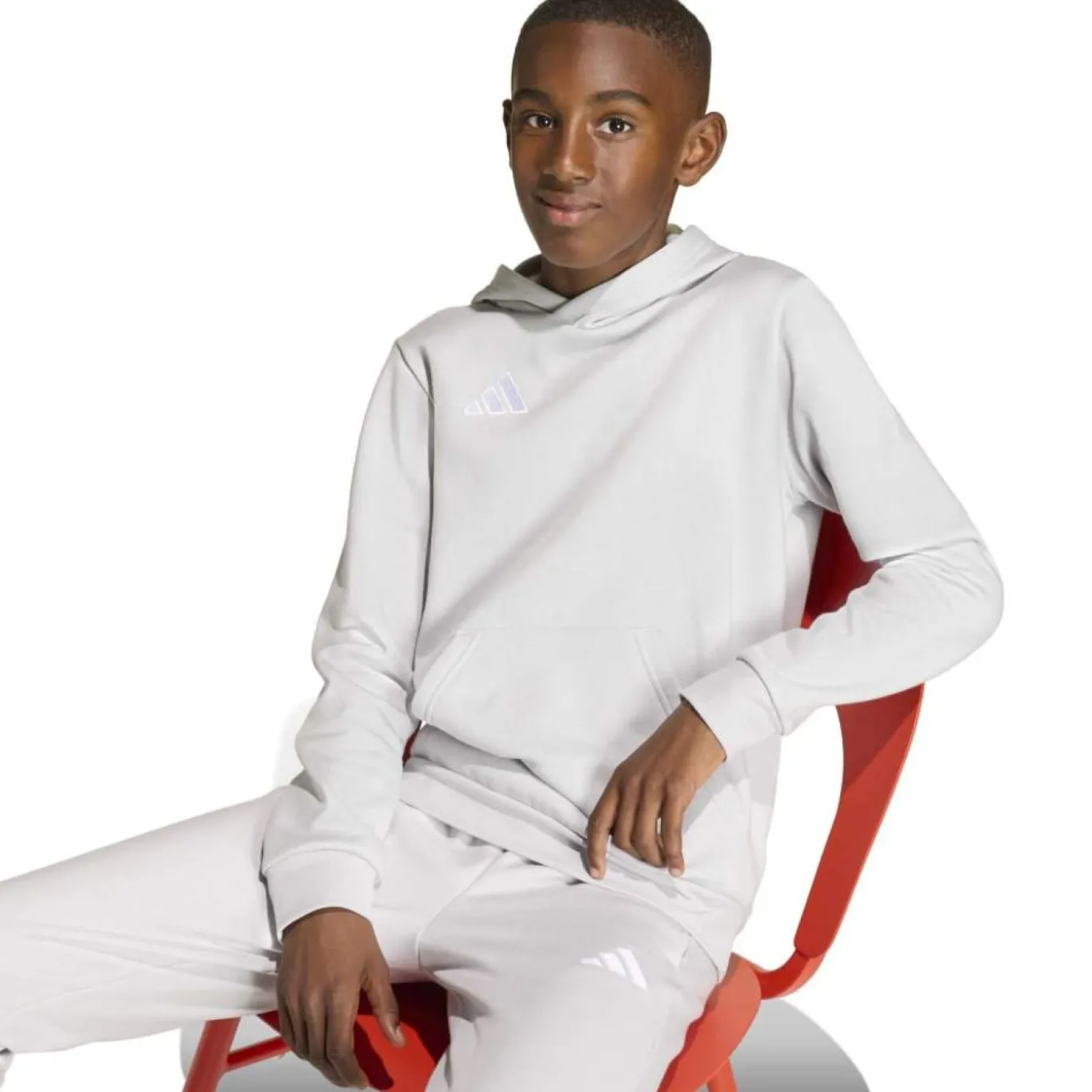 adidas Entrada 26 Hoodie Kids Grijs Wit