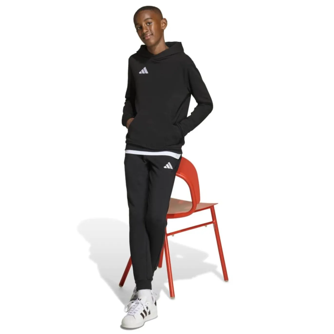 adidas Entrada 26 Hoodie Kids Zwart Wit
