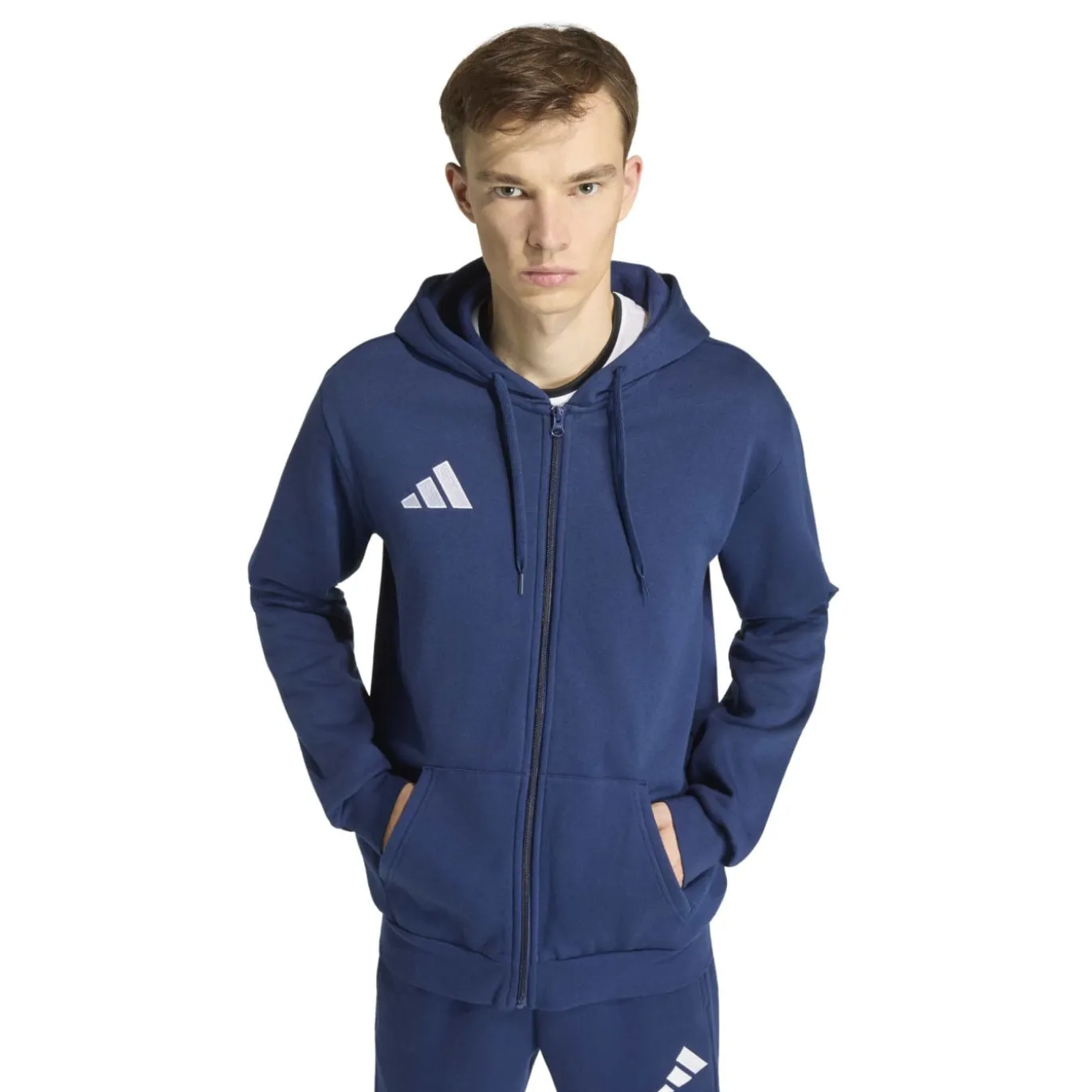 adidas Entrada 26 Joggingpak Full-Zip Vest Donkerblauw Wit