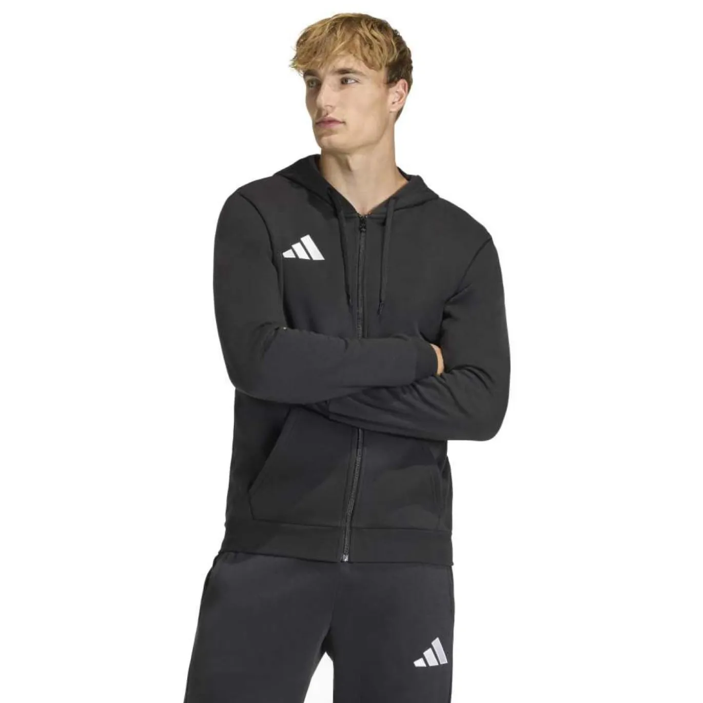 adidas Entrada 26 Joggingpak Full-Zip Vest Zwart Wit