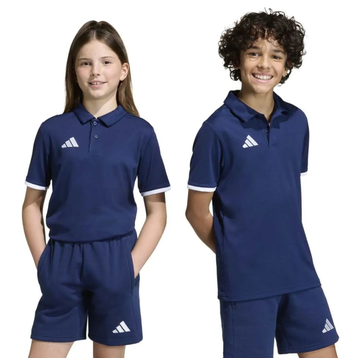adidas Entrada 26 Polo Kids Donkerblauw Wit