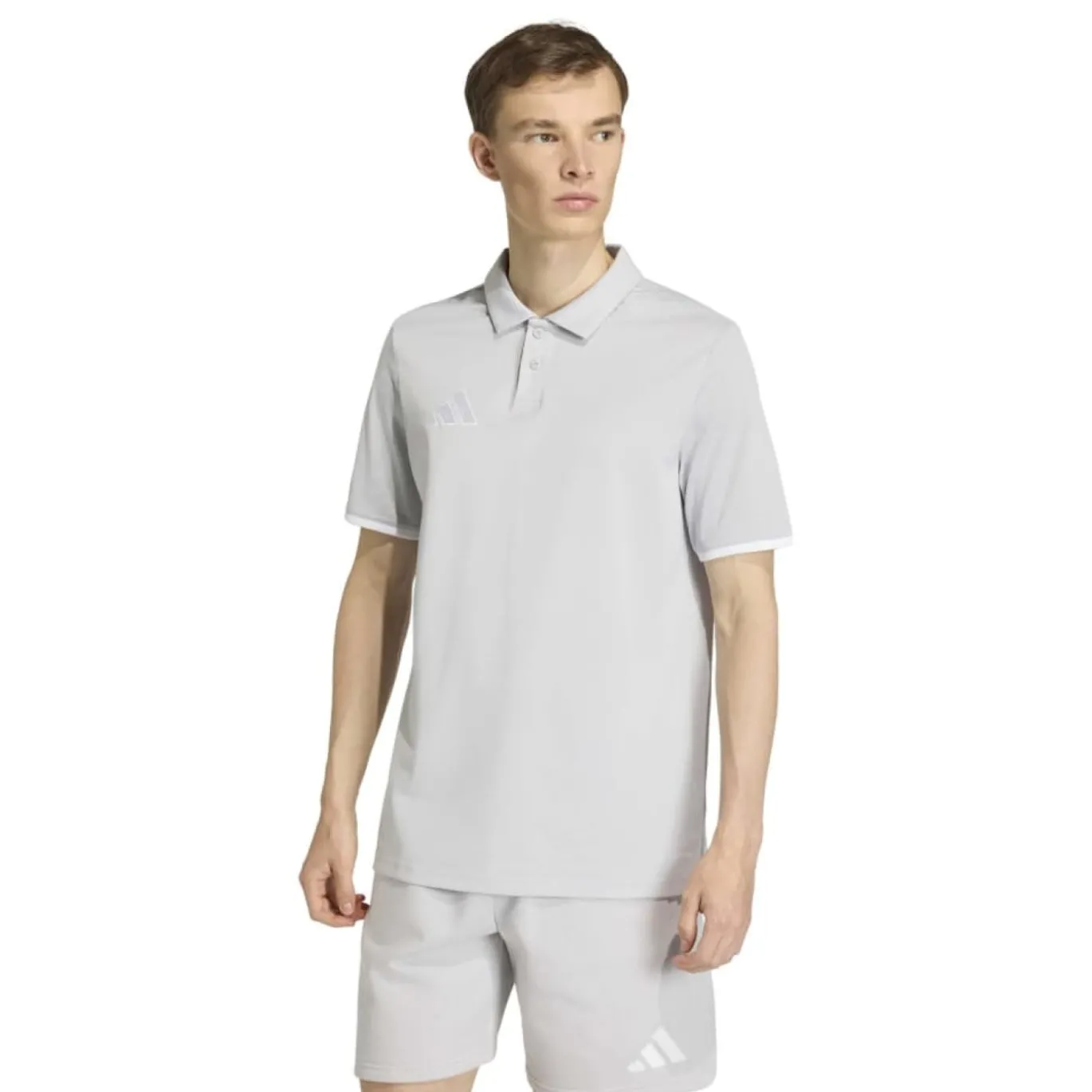 adidas Entrada 26 Polo Trainingsset Grijs Wit