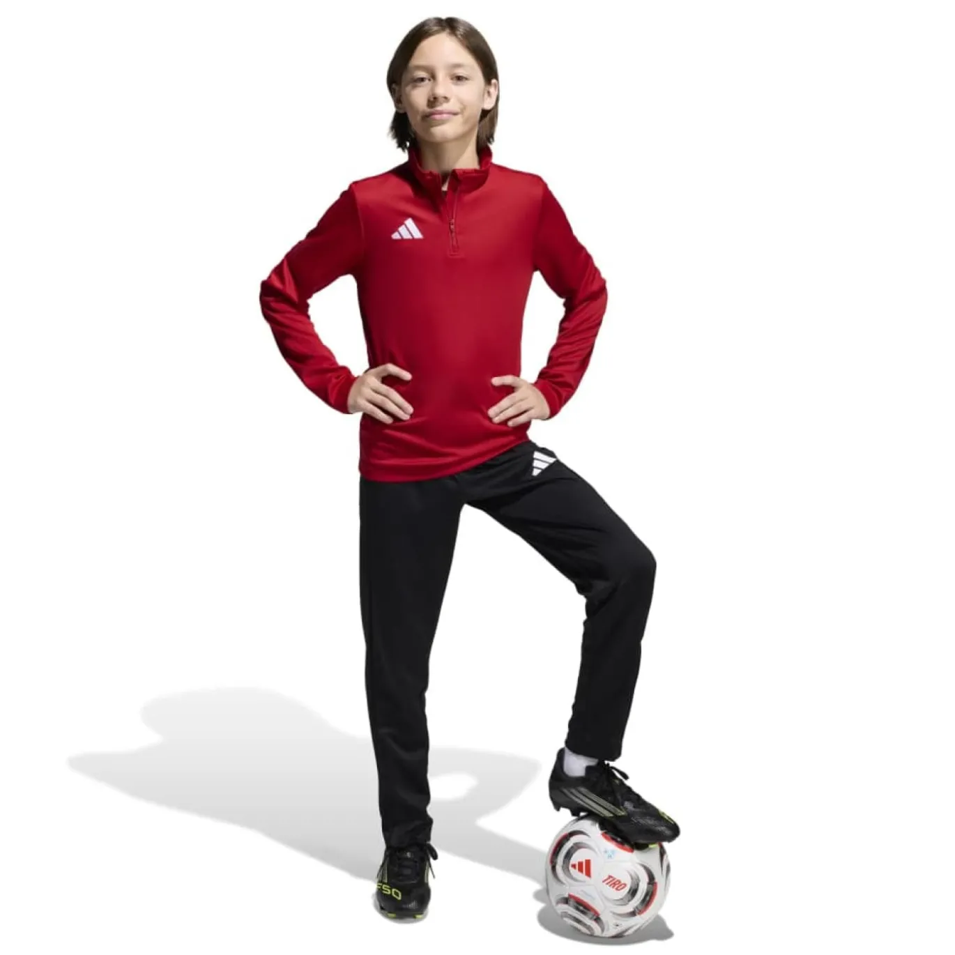 adidas Entrada 26 Trainingspak 1/4-Zip Kids Rood Zwart