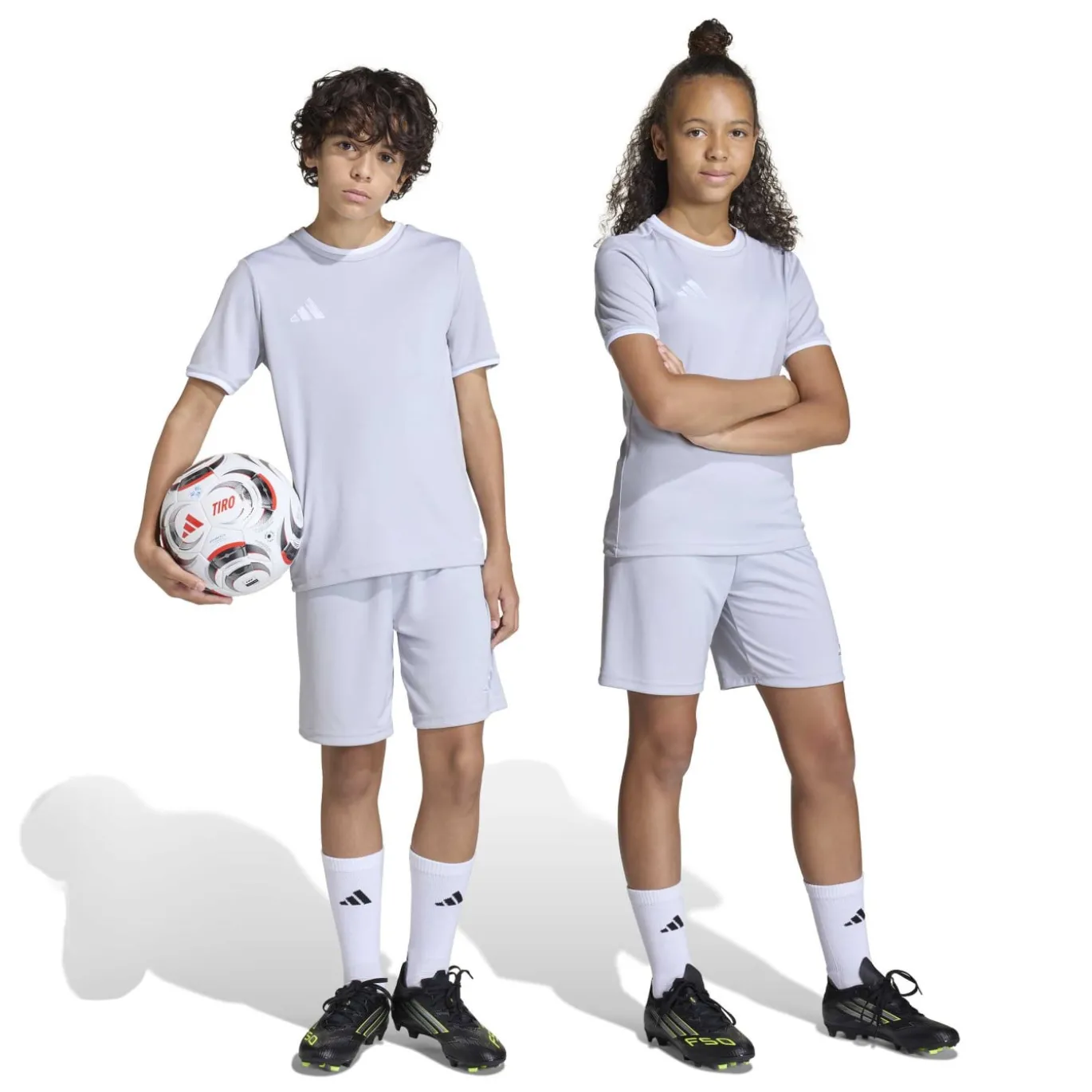 adidas Entrada 26 Voetbalbroekje Kids Grijs Wit
