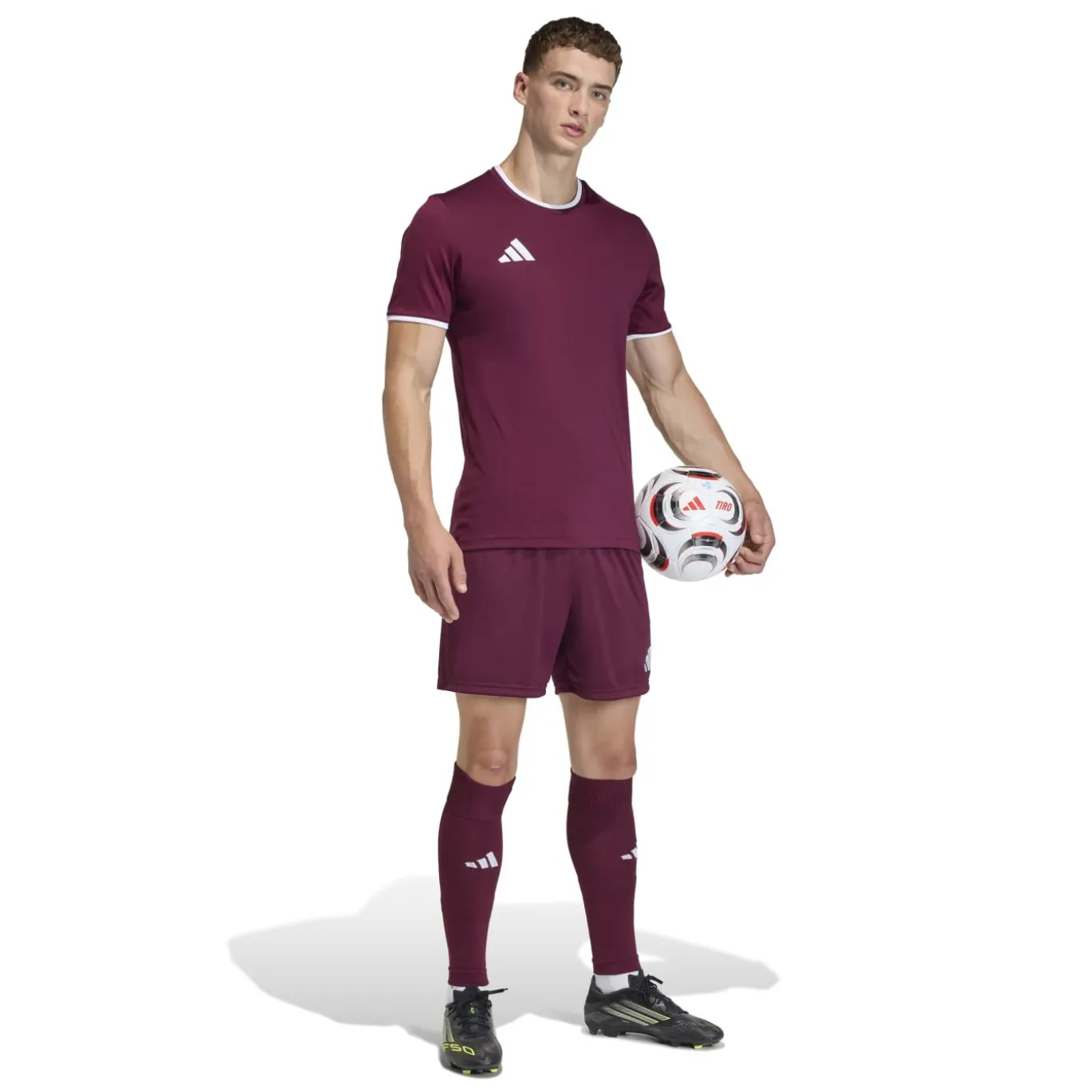 adidas Entrada 26 Voetbalbroekje Donkerrood Wit