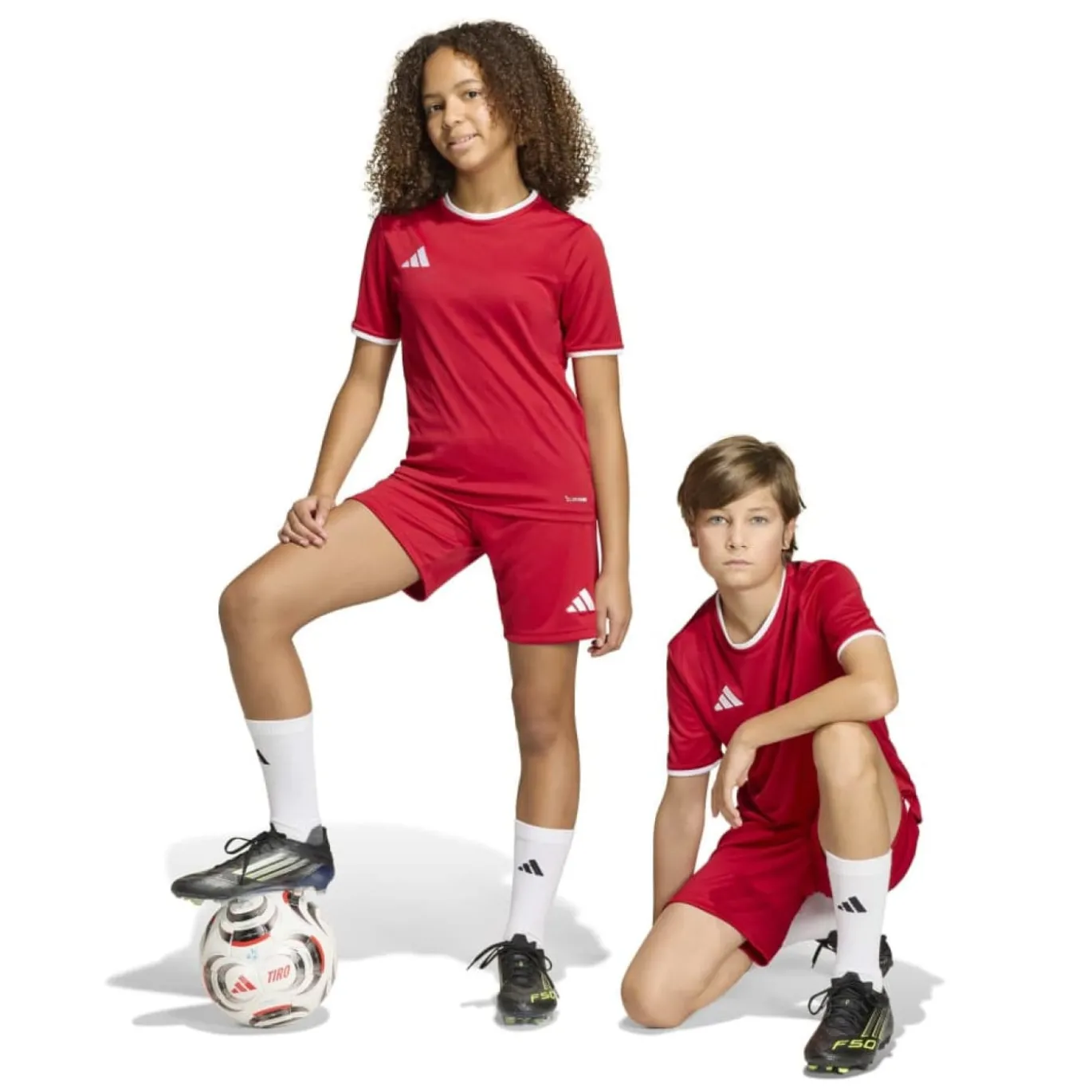 adidas Entrada 26 Voetbalbroekje Kids Rood Wit