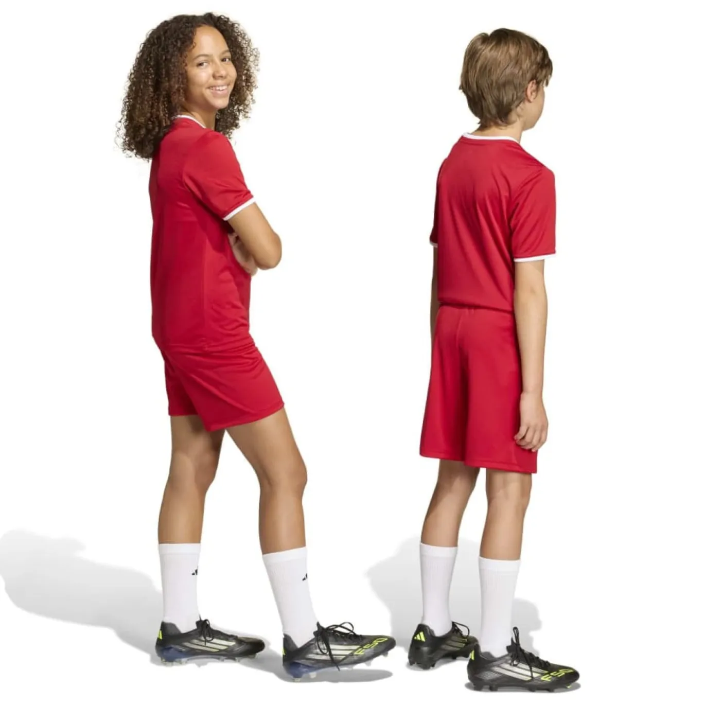 adidas Entrada 26 Voetbalbroekje Kids Rood Wit