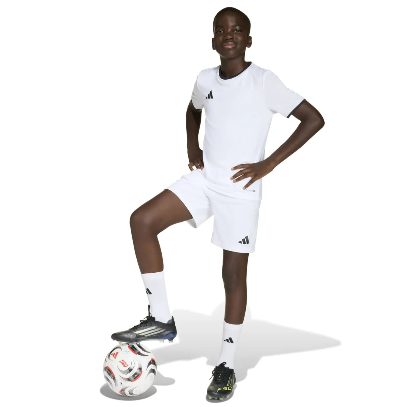 adidas Entrada 26 Voetbalbroekje Kids Wit Zwart