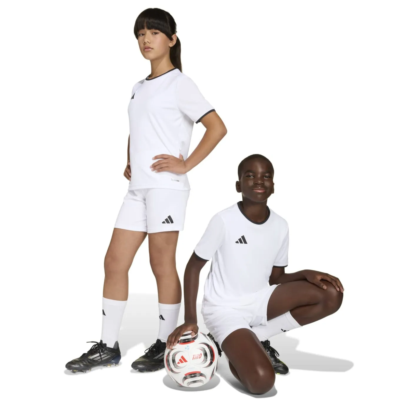 adidas Entrada 26 Voetbalbroekje Kids Wit Zwart