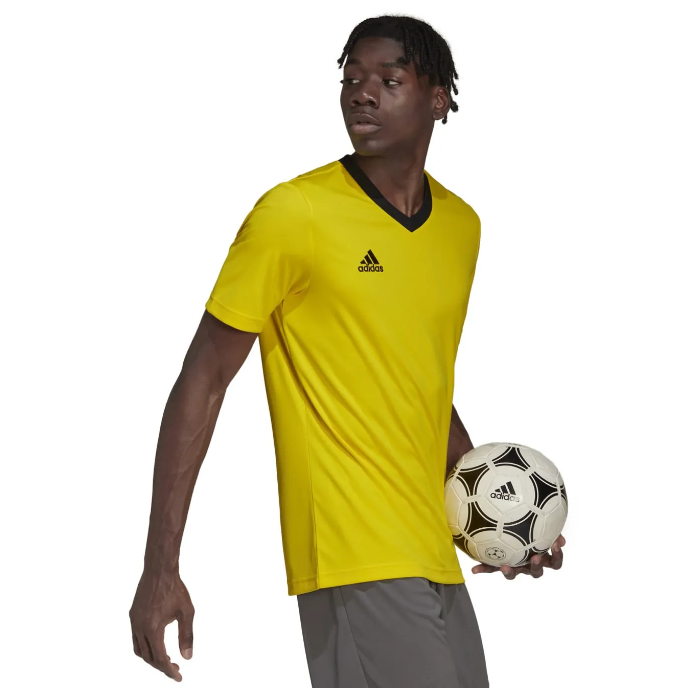 adidas Entrada 22 Voetbalshirt Geel Zwart