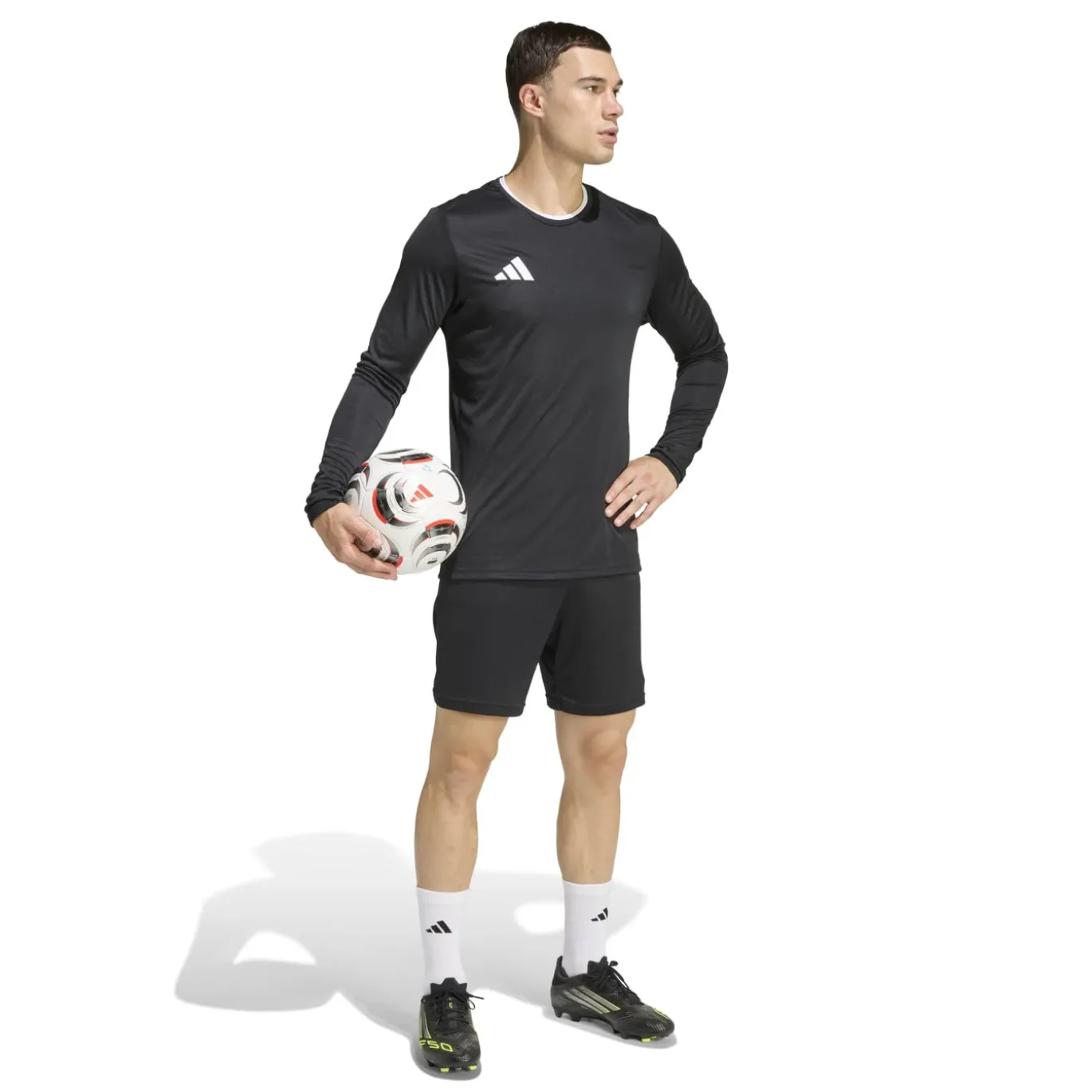 adidas Entrada 26 Voetbalshirt Lange Mouwen Zwart Wit