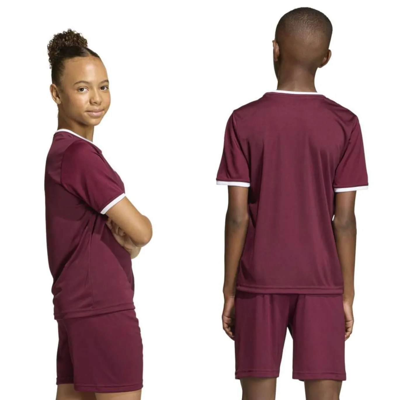 adidas Entrada 26 Voetbalshirt Kids Donkerrood Wit