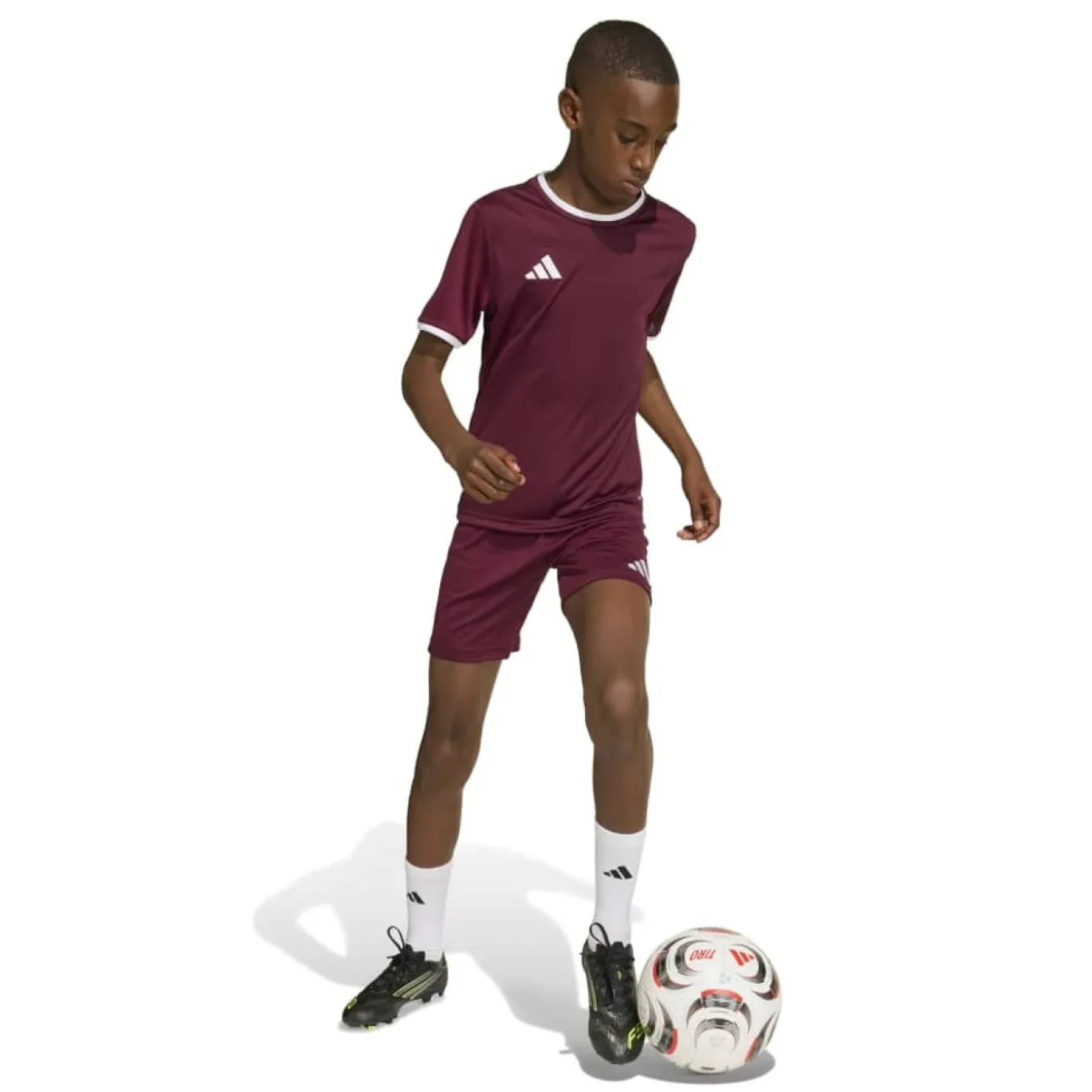adidas Entrada 26 Voetbalshirt Kids Donkerrood Wit