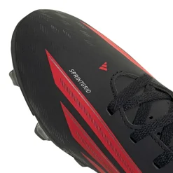 adidas F50 Club Gras / Kunstgras Voetbalschoenen (MG) Kids Zwart Rood Donkergrijs