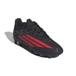 adidas F50 Club Gras / Kunstgras Voetbalschoenen (MG) Kids Zwart Rood Donkergrijs