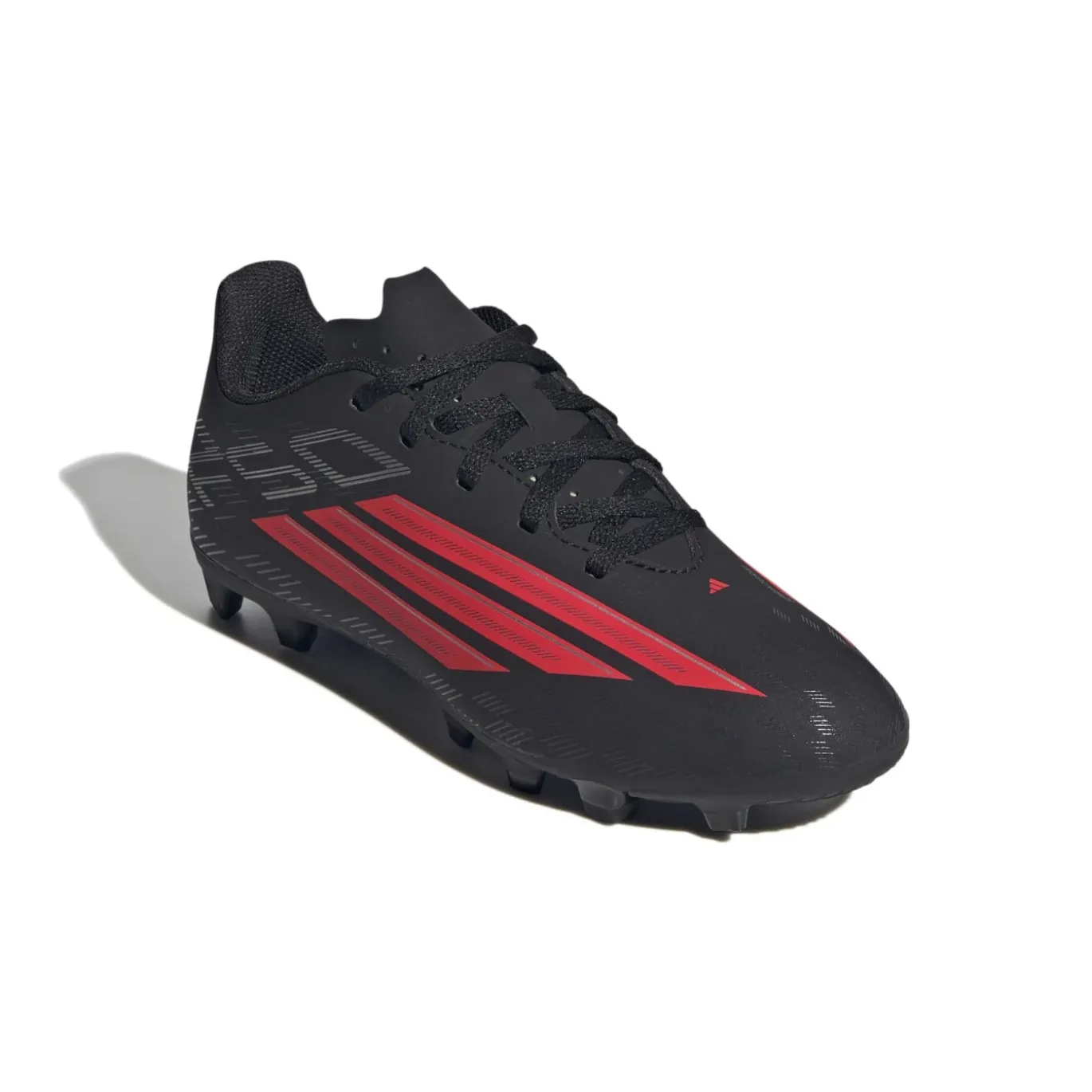 adidas F50 Club Gras / Kunstgras Voetbalschoenen (MG) Kids Zwart Rood Donkergrijs