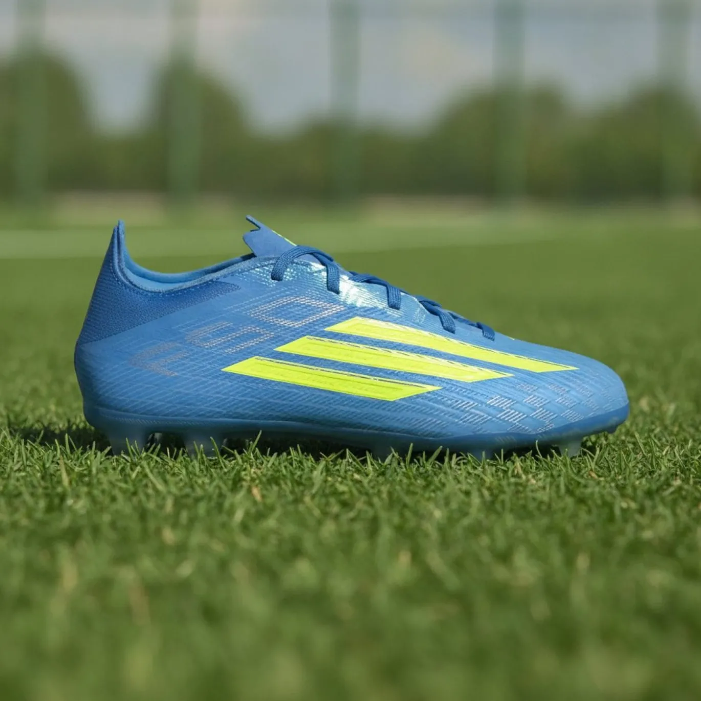adidas F50 Elite Gras Voetbalschoenen (FG) Kids Blauw Neongeel